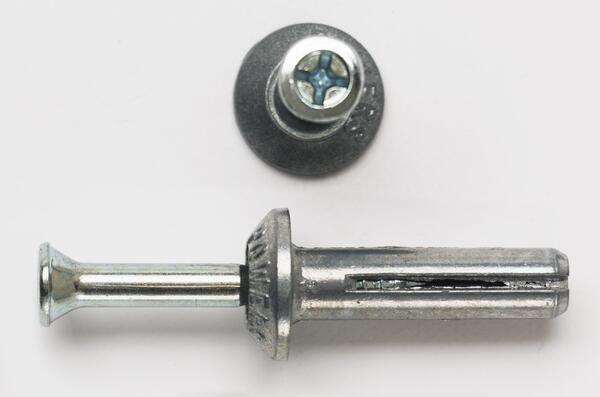 2703 1/4 X 1 ZAMAC HAMMER SCREW ANCHOR - REMOVABLE WITH PHILLIPS DRIVE NAIL